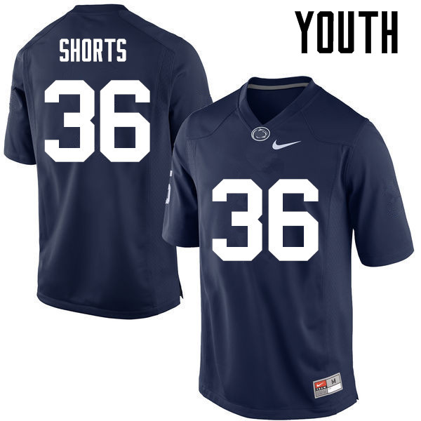 NCAA Nike Youth Penn State Nittany Lions Troy Shorts #36 College Football Authentic Navy Stitched Jersey JZM4398AH